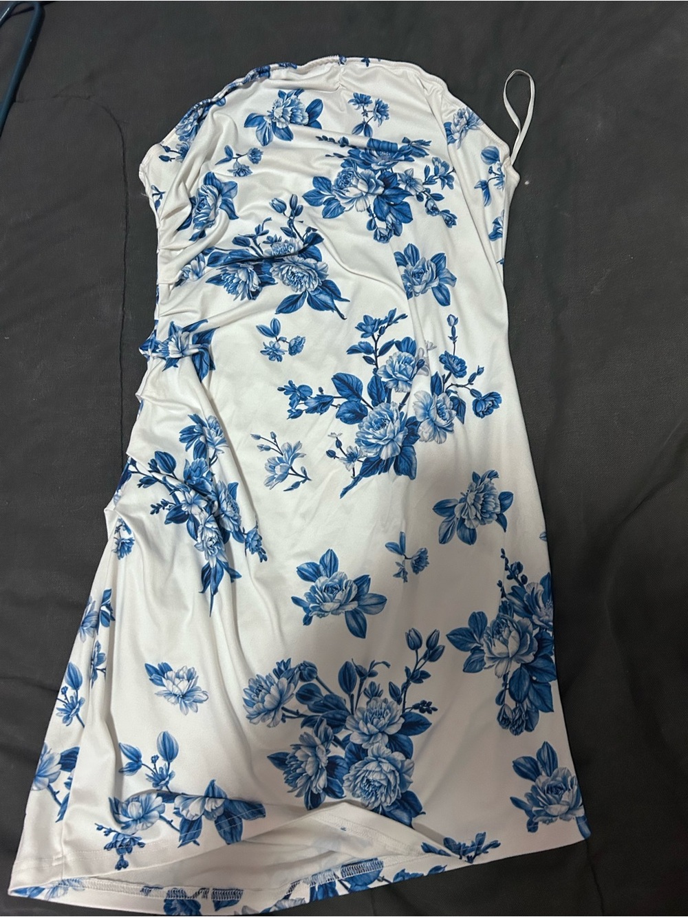 White & Blue Floral Slip Dress
